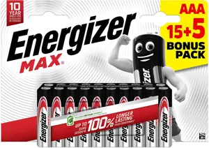 Energizer battery Max Alkaline AAA CHP20 15+5