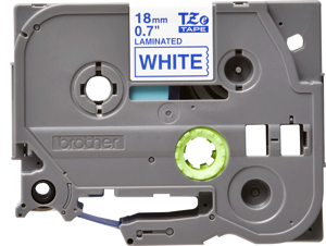 Brother TZE-243, mėlynas ant balto, TZe, Brother, PT-200/1100/1130/1300/1160/1170S/1180/1200/2030/2730, ST-1150/1150DX, 1,8 cm, 8 m
