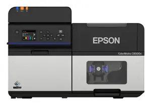 Epson ColorWorks C8000e (BK), Inkjet, 600 x 1200 DPI, 300 mm/sec, Wired & Wireless, Black, Grey
