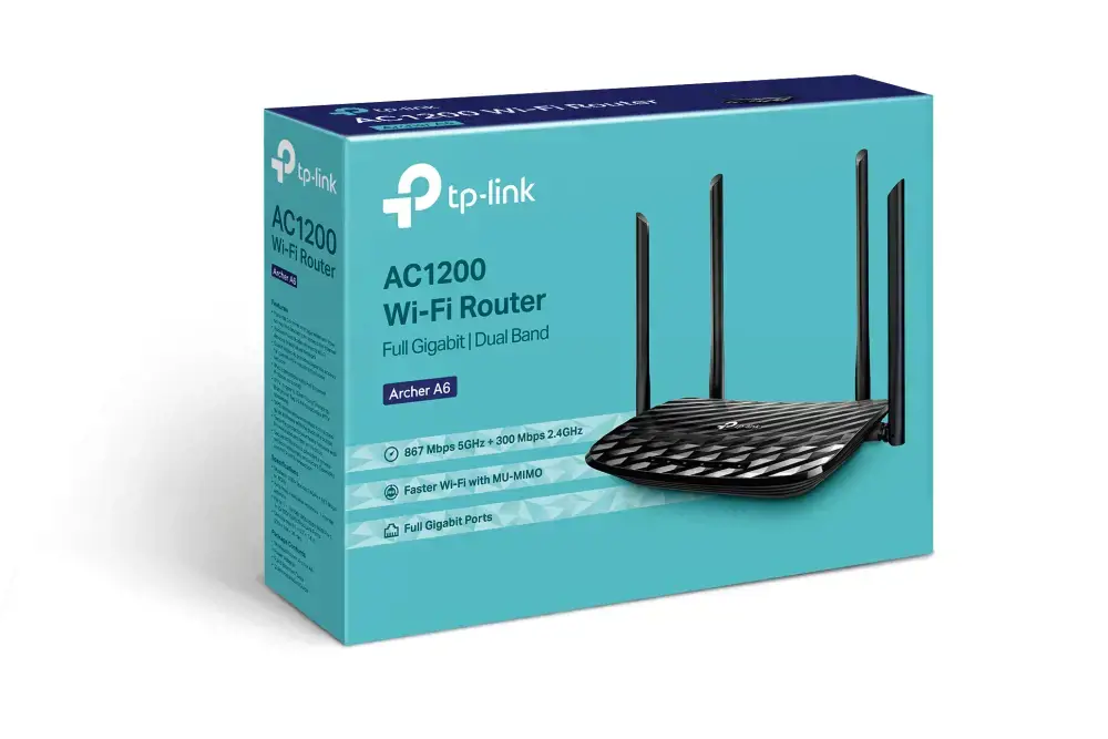 TP-Link AC1200, "Wi-Fi 5" (802.11ac), dviejų dažnių (2,4 GHz / 5 GHz), Ethernet LAN, juodas, stalinis maršrutizatorius