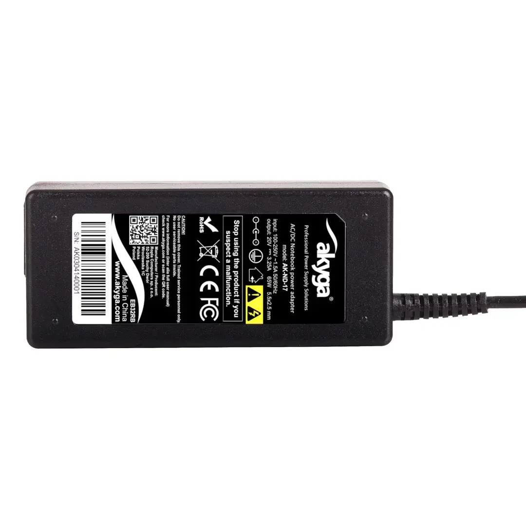 Nešiojamojo kompiuterio adapteris AKYGA Dedicated AK-ND-17 Fujitsu Siemens 20V/3,25A 65W 5,5x2,5 mm