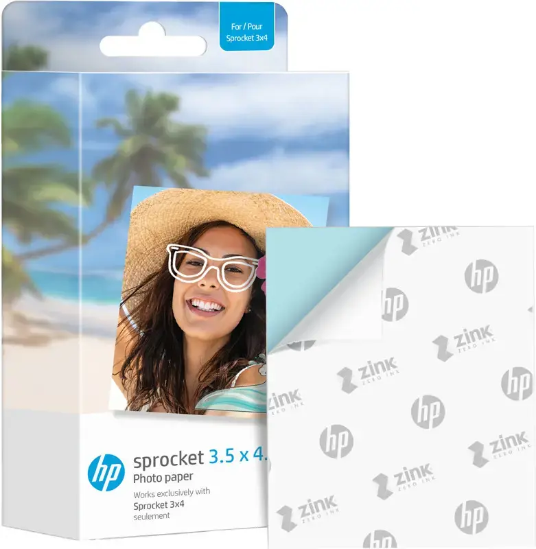Fotopopierius HP Sprocket Zink 8.9x10.8cm(3.5x4.24"), 50 psl.