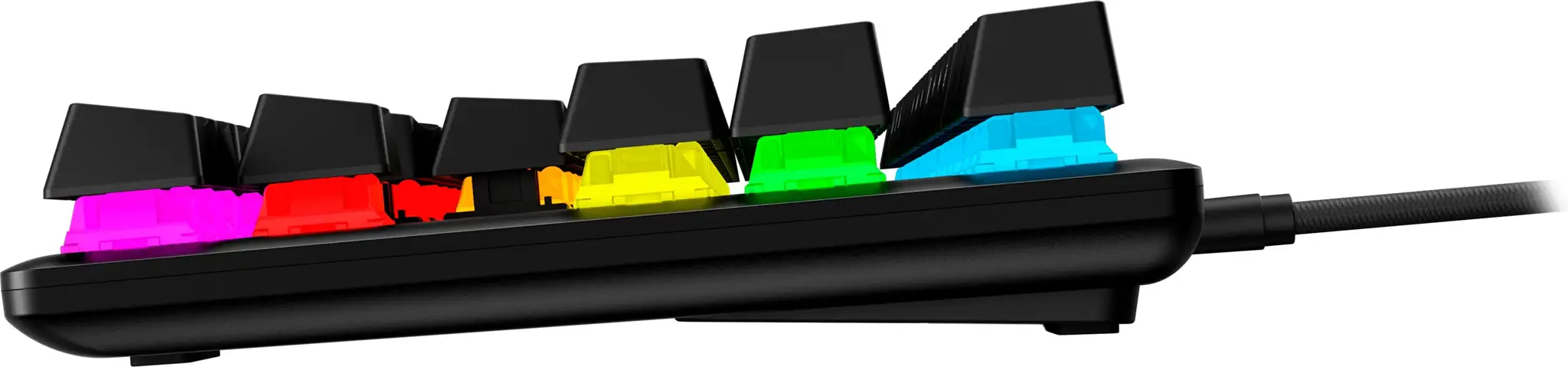 "HyperX Alloy Origins Core PBT HX Aqua" - mechaninė žaidimų klaviatūra, be klavišų (80-87 %), USB, mechaninė, QWERTY, RGB LED, juoda