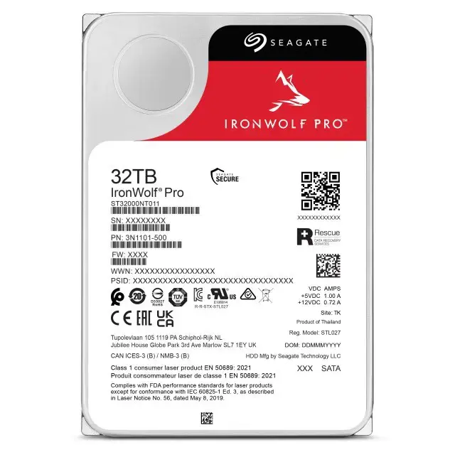 Seagate IronWolf Pro ST32000NT000 internal hard drive 32 TB 7200 RPM 512 MB 3.5" Serial ATA III