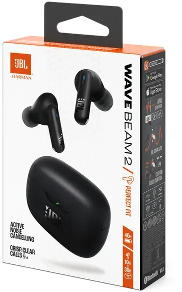 JBL wireless earbuds Wave Beam 2, black