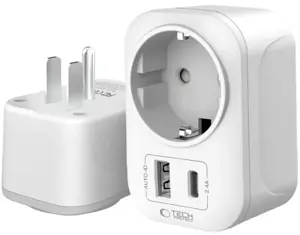 Tech-Protect travel adapter TA100 US-EU, white