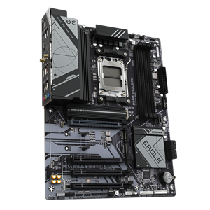 GIGABYTE B650 EAGLE AX Motherboard - Supports AMD Ryzen 7000 CPUs, 12+2+2 Phases Digital VRM, up to 7600MHz DDR5 (OC), 1xPCIe 5.0 + 2xPCIe 4.0 M.2, Wi-Fi 6E 802.11ax, GbE LAN, USB 3.2 Gen2, AMD, Socket AM5, AMD Ryzen™ 5, AMD Ryzen 7 7th Gen, AMD Ryzen 9 7th Gen, Socket AM5, 192 GB, DDR5-SDRAM