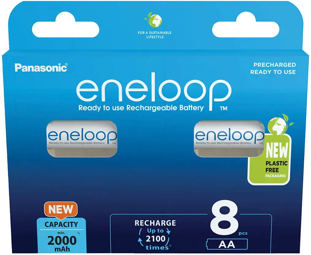 Panasonic Eneloop AA 2000mAh rechargeable - 8 pcs