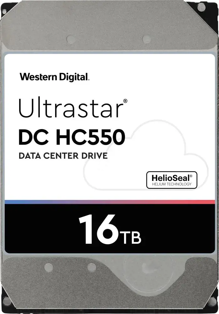 WESTERN DIGITAL Ultrastar DC HC550 16TB kietasis diskas SATA Ultra 512MB 7200RPM 512E SE NP3 DC HC550 3,5 colio Nefasuotas - WUH721816ALE6L4