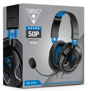 "Turtle Beach Recon 50P" žaidimų ausinės, skirtos "PS4 Pro", "PS4" ir "PS5", laidinės, žaidimų, 20-20000 Hz, 530,7 g, ausinės, juodos, mėlynos