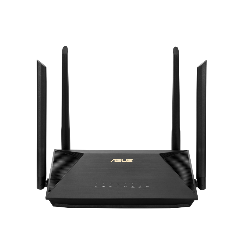 ASUS RT-AX53U, "Wi-Fi 6" (802.11ax), dviejų dažnių (2,4 GHz / 5 GHz), Ethernet LAN, 3G, juodas, stalinis maršrutizatorius