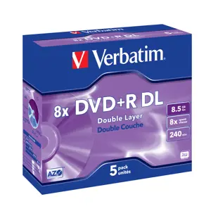 Verbatim VB-DPD55JC, DVD+R DL, 120 mm, Jewelcase, 5 pc(s), 8.5 GB