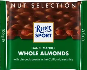 RITTER SPORT NUT SELECTION pien.šok.su neskald.migdolais,100