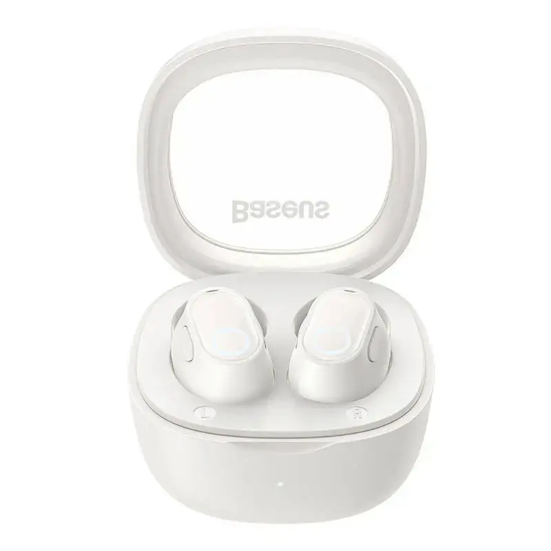 Belaidės ausinės "Baseus Bowie WM02 TWS", "Bluetooth 5.0" (baltos spalvos)