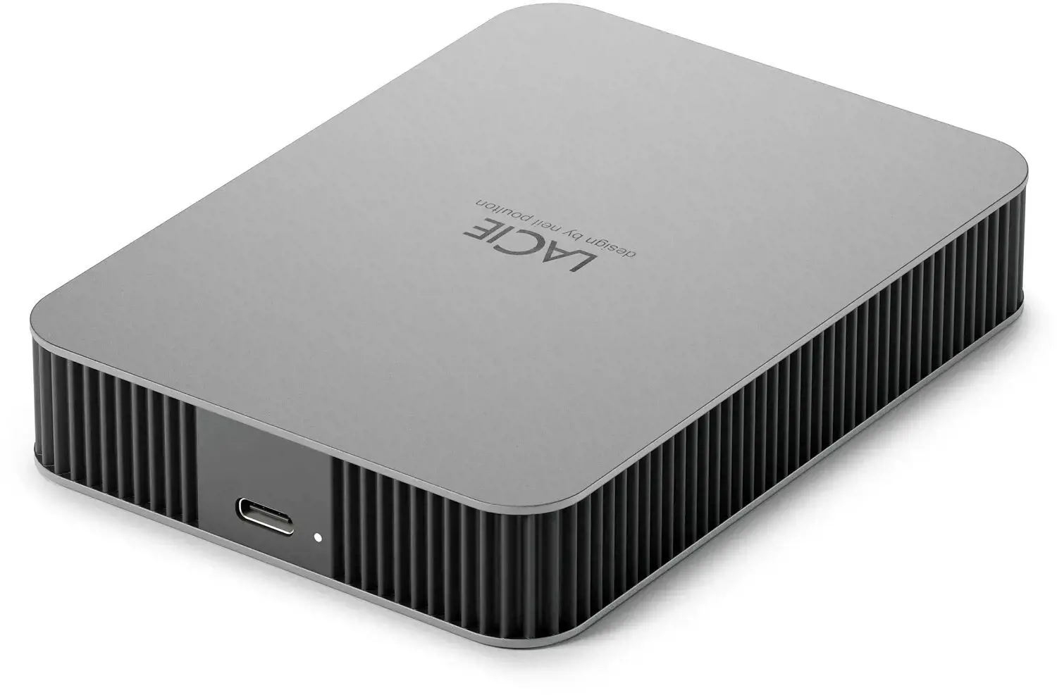LACIE mobilusis diskas HDD USB-C 5TB 2,5 colio Mėnulio sidabro spalvos su USB-C kabeliu