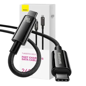 Baseus CAWJ040101 Tungsten Gold Fast Charging Data Cable USB-C - USB-C 240W 2m Black