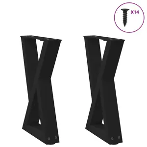 Kavos staliuko kojelės, 2 vnt., juodos, 38x(42-43,3) cm, plienas