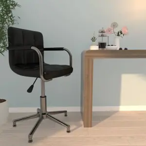Pasukama biuro kėdė, juodos spalvos, dirbtinė oda