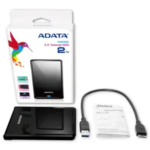 ADATA HV620S 2TB USB3.1 standusis diskas 2.5i, juodos spalvos