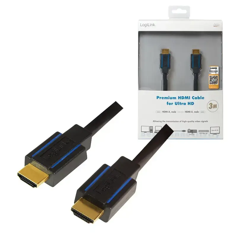 LOGILINK CHB005 LOGILINK - "Premium" HDMI 2.0 kabelis, skirtas "Ultra HD", 3 m