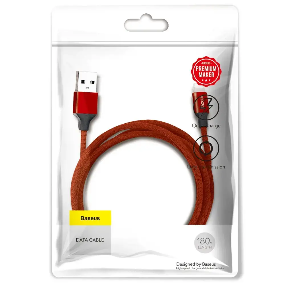 Baseus Yiven USB | Lightning Cable with Material Braid 1,8M red (CALYW-A09)