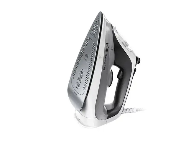 Braun TexStyle 7 Pro SI7149WB, Dry & Steam iron, EloxalPlus soleplate, 2.5 m, 220 g/min, Black, White, 50 g/min
