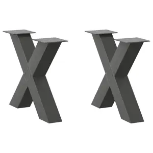 Kavos staliuko kojelės, 2 vnt., antracito spalvos, 60x(42-43) cm, plienas