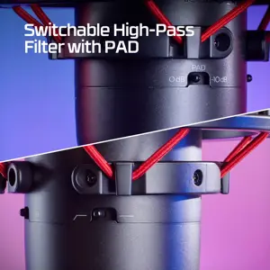 "HyperX ProCast" mikrofonas, -38 dB, 123 dB, 75 dB, 80 Hz, laidinis, XLR-3