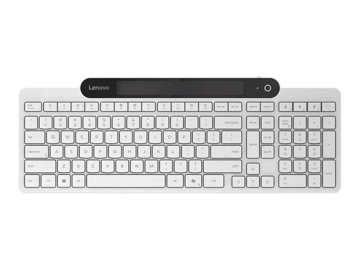 Lenovo 800 Self-Charging Bluetooth Keyboard-US English | Keyboard | Bluetooth | US English | White