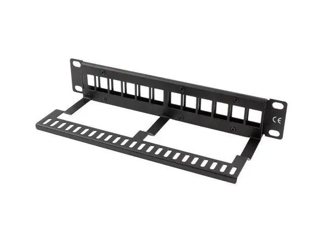 LANBERG patch panel blank 12 port 1U with organizer for keystone modules black