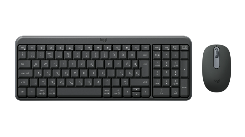 Logitech MK250 Compact Combo Belaidė klaviatūra + Pelė, Bluetooth, US Int, Graphite