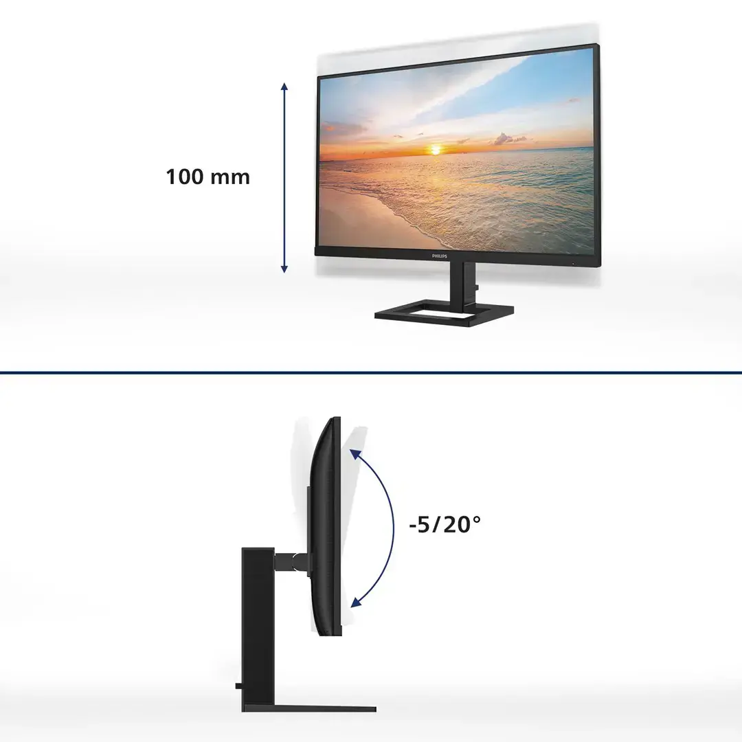 Philips 1000 series 24E1N1300AE/00, 60.5 cm (23.8"), 1920 x 1080 pixels, Full HD, LCD, Black
