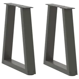 Kavos staliuko kojelės, V formos, 2 vnt., antracito spalvos, 28x(42-43,3) cm, plienas