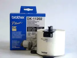 Brother pristatymo etiketės, juoda ant balto, 300 vnt., DK, baltos, tiesioginio terminio spausdinim…