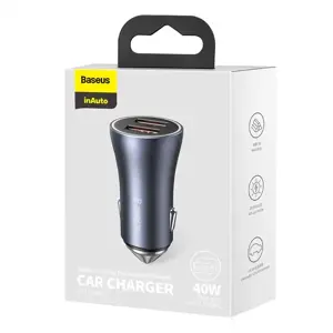 Baseus Golden Contactor Pro car charger, 2x USB, QC SCP, 40W (gray)