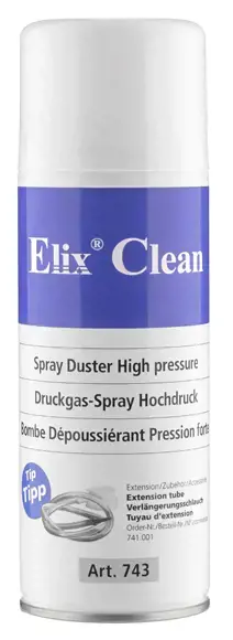 Suspaustas oras ELIX CLEAN HIGH PRESSURE - Nedegus  (SprayDuster) 300ml