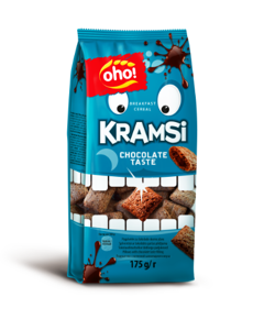 Sausi pusryčiai pagalvėlės Kramsi su šokolado skonio įdaru, OHO, 175 g
