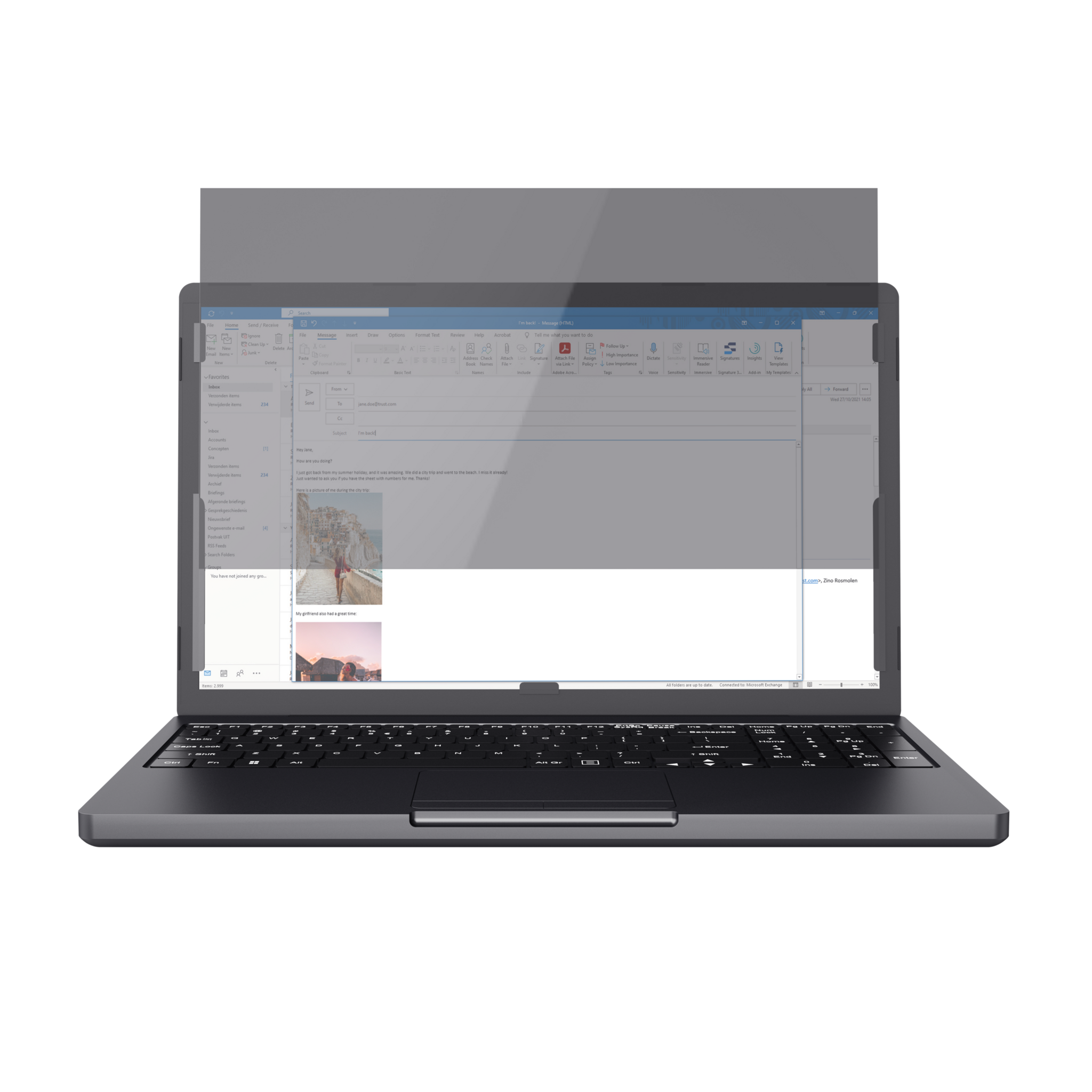 Trust Primo, 35.6 cm (14"), Monitor/Laptop, Frameless display privacy filter, Anti-blue, Anti-glare, Privacy, 43 g