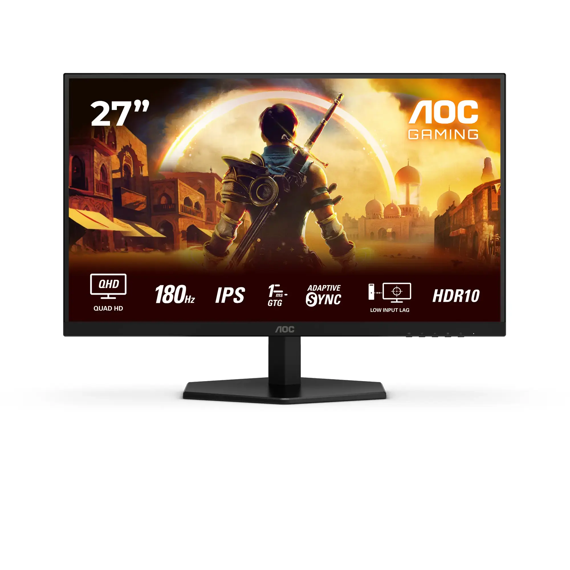 AOC Q27G42XE | 27 " | IPS | QHD | 16:9 | 180 Hz | 1 ms | 2560 x 1440 pixels | 300 cd/m² | HDMI ports quantity 2 | Black