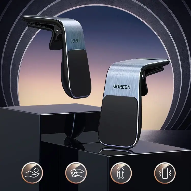 Ugreen 80712B, Mobile phone/Smartphone, Passive holder, Car, Aluminium, Black