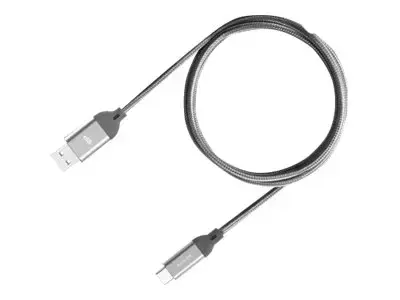 Silicon Power Boost Link Nylon LK30AC, 1 m, USB A, USB C, USB 3.2 Gen 1 (3.1 Gen 1), 5000 Mbps, pilka
