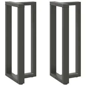 Baro stalo kojos, T formos, 2 vnt., antracito spalvos, 40x35x(100-101) cm, plienas