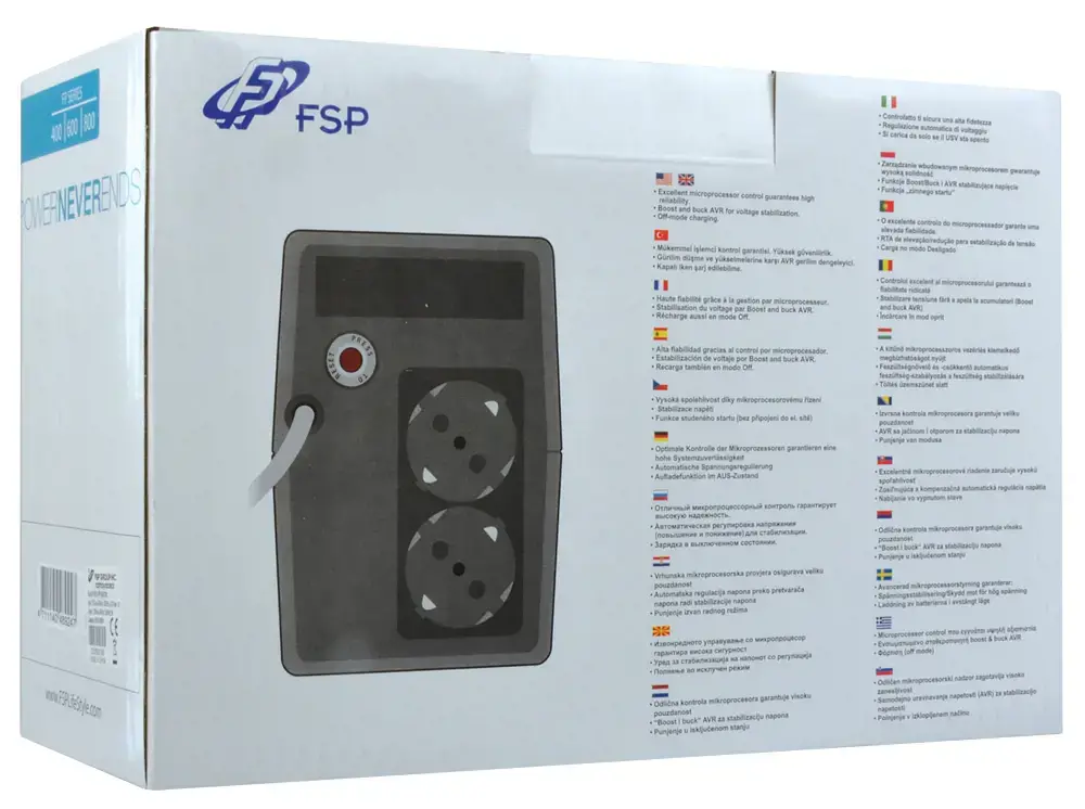 FSP FP 800, 0.8 kVA, 480 W, Sine, 162 V, 290 V, 50/60 Hz