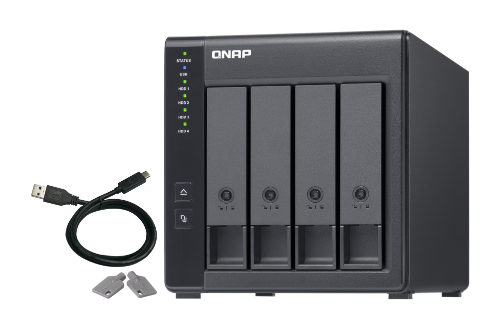 QNAP TR-004, HDD/SSD korpusas, 2,5/3,5", "Serial ATA II", 3 Gb/s, karšto keitimo, juodas