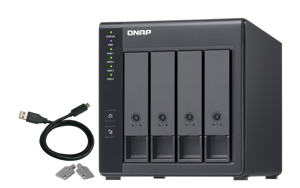 QNAP TR-004, HDD/SSD korpusas, 2,5/3,5", "Serial ATA II", 3 Gb/s, karšto keitimo, juodas