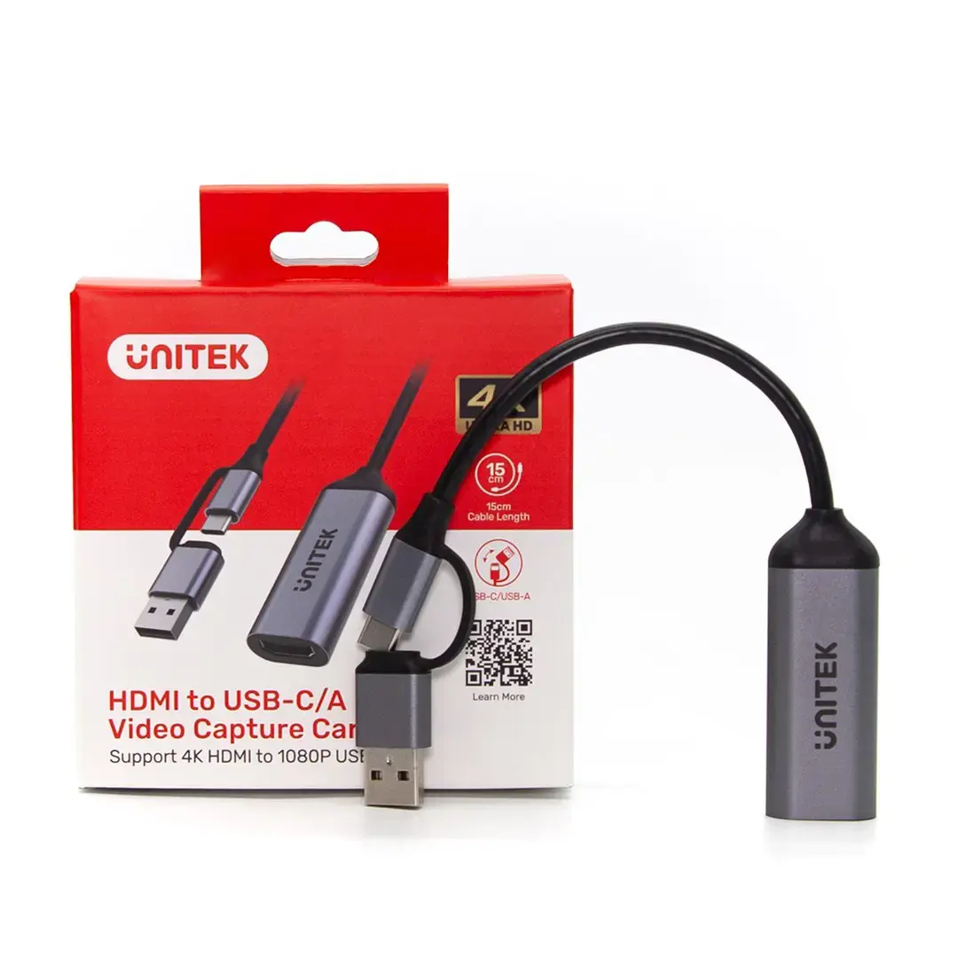 Vaizdo įrašymo įrenginys Unitek USB-C/A, 4K HDMI 1.4b