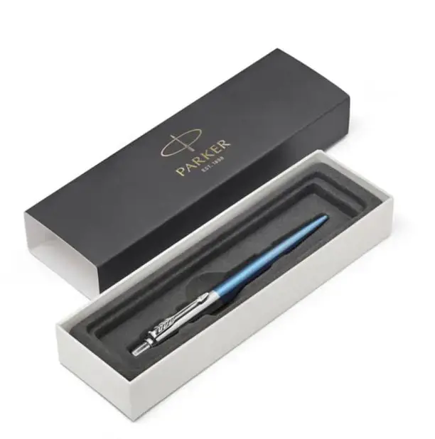 Automatinis tušinukas Parker Jotter Waterloo Blue CT Medium Blue.  Su dovanų dėžute
