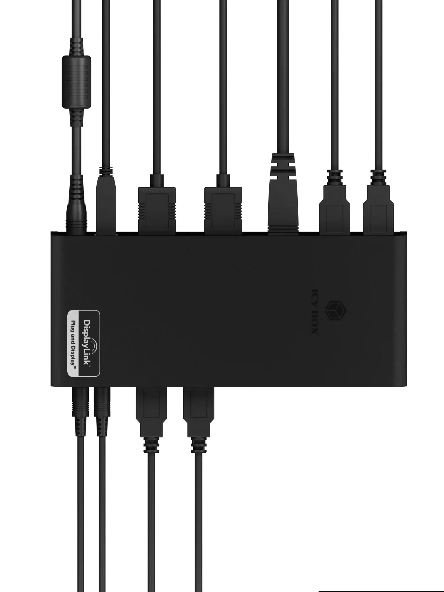 ICY BOX IB-DK2251AC Daugiafunkcinė nešiojamųjų ir asmeninių kompiuterių prijungimo stotelė