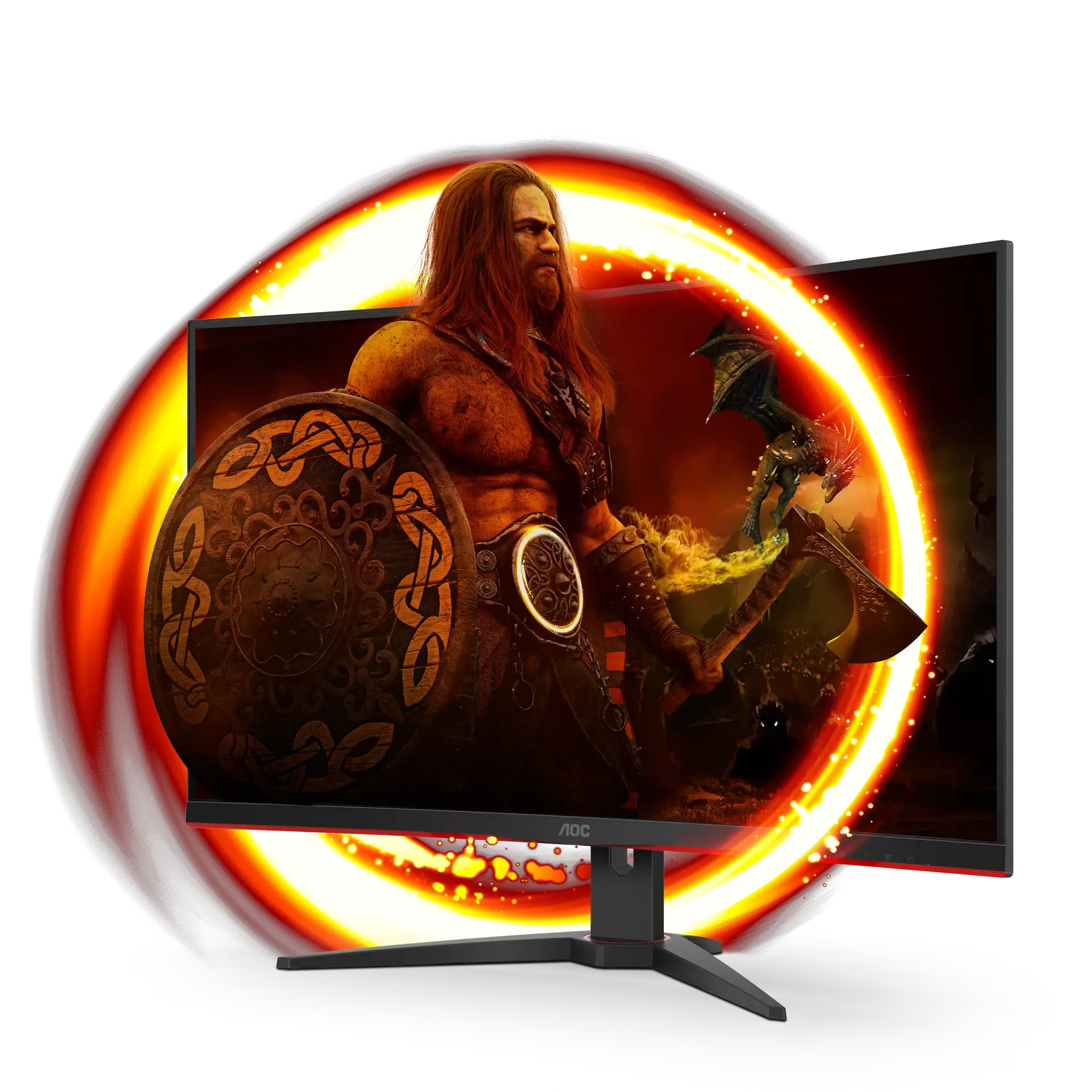 Monitorius AOC G2 C32G2ZE/BK, 80 cm (31.5"), 1920 x 1080 pixels, Full HD, LED, 1 ms, Black, Red