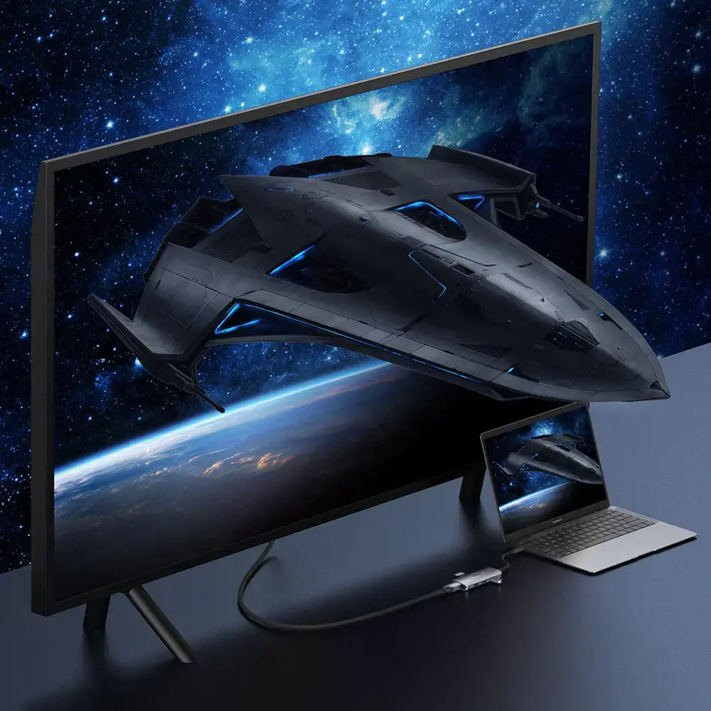 Choetech 7in1 multifunctional USB Type C HUB - 3x USB 3.2 Gen 1 | SD and TF memory card reader | HDMI 4K 30Hz | USB Type C gray (HUB-M19 gray)